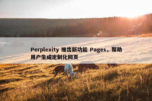 Perplexity 推出新功能 Pages，帮助用户生成定制化网页