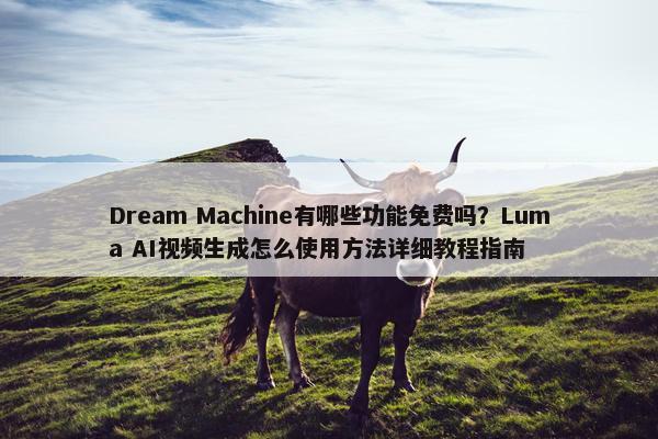 Dream Machine有哪些功能免费吗？Luma AI视频生成怎么使用方法详细教程指南